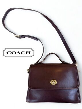 COACH VTG Mahogany Leather Court Bag 9870 | USA Made 1998